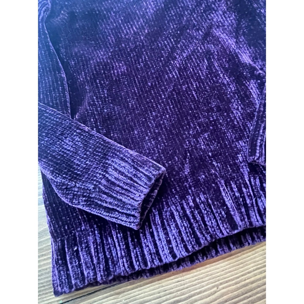 Orvis Classic Collection Womens Purple Chenille Knit Crewneck Sweater Size M - Picture 2 of 5